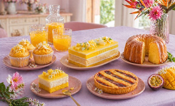 Biskvit Tropicana rozzáří vitrínu tropickou chutí manga a maracuji i svěží barvou hotového korpusu. Biskvit Tropicana rozzáří vitrínu tropickou chutí manga a maracuji i svěží barvou hotového korpusu.