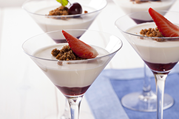 Panna cotta s jahodami