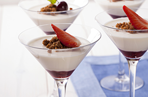 Panna cotta s jahodami