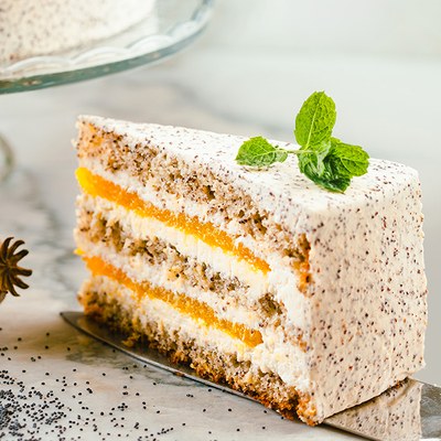 Makový dort s pomerančem