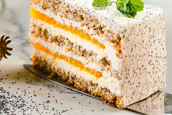 Makový dort s pomerančem
